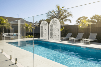 CPR Sign & Pool Rules Sign Pack Arch Grey - New Signs