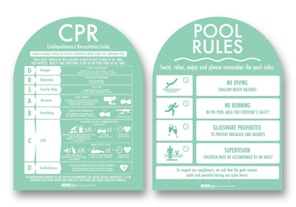 CPR Sign & Pool Rules Sign Pack Arch Mint Background - New Signs