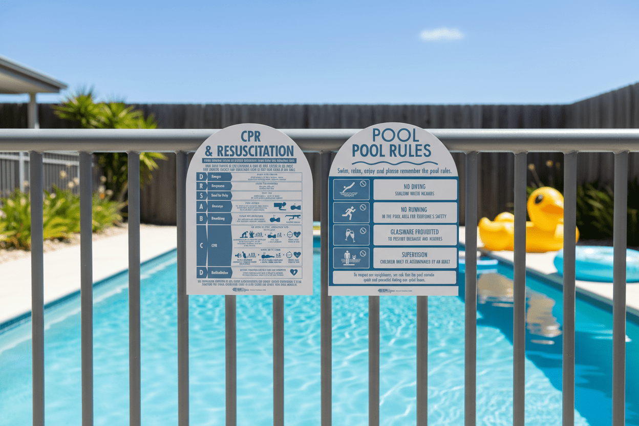 CPR Sign & Pool Rules Sign Pack Arch Ocean - New Signs