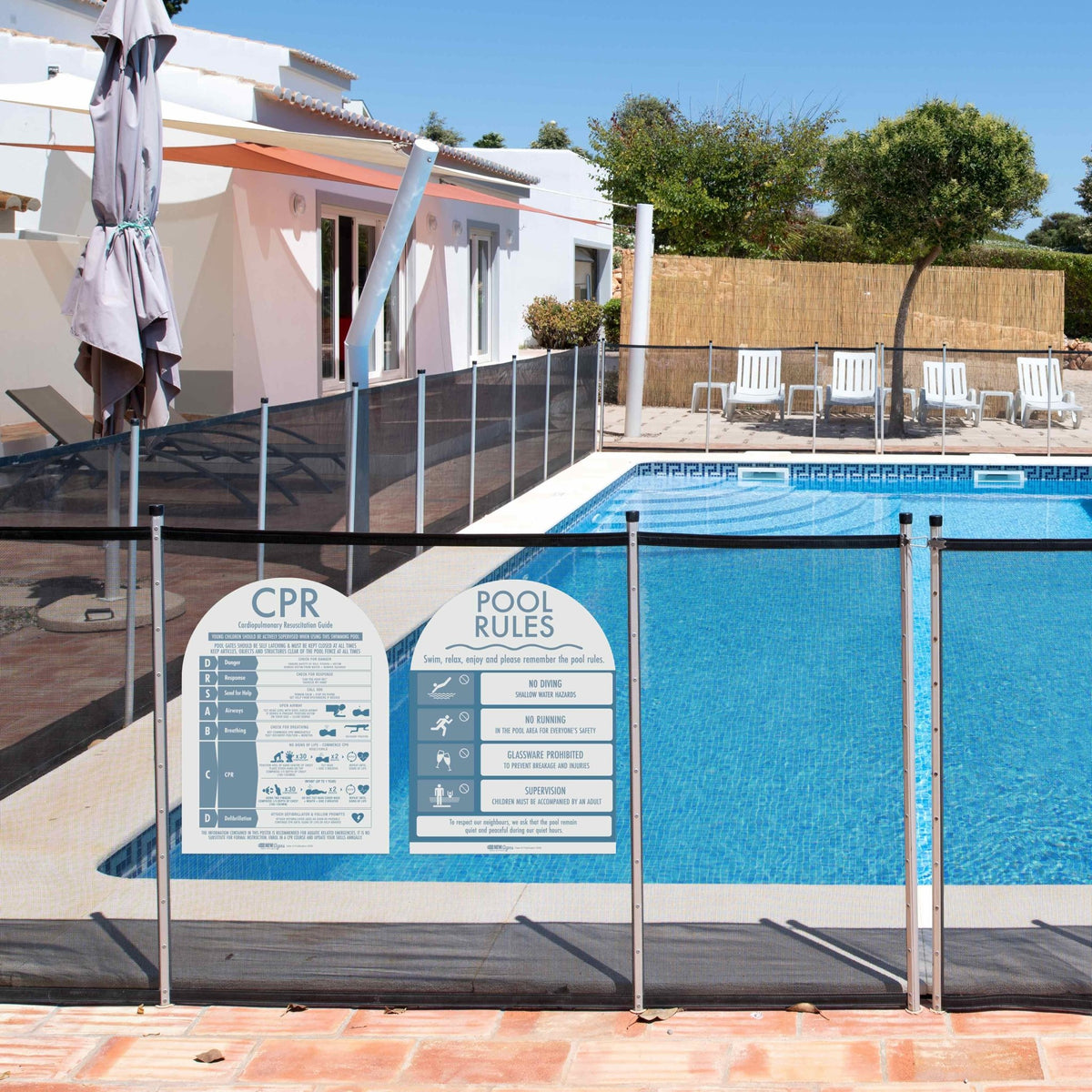 CPR Sign & Pool Rules Sign Pack Arch Ocean - New Signs