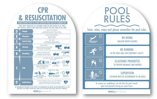 CPR Sign & Pool Rules Sign Pack Arch Ocean - New Signs