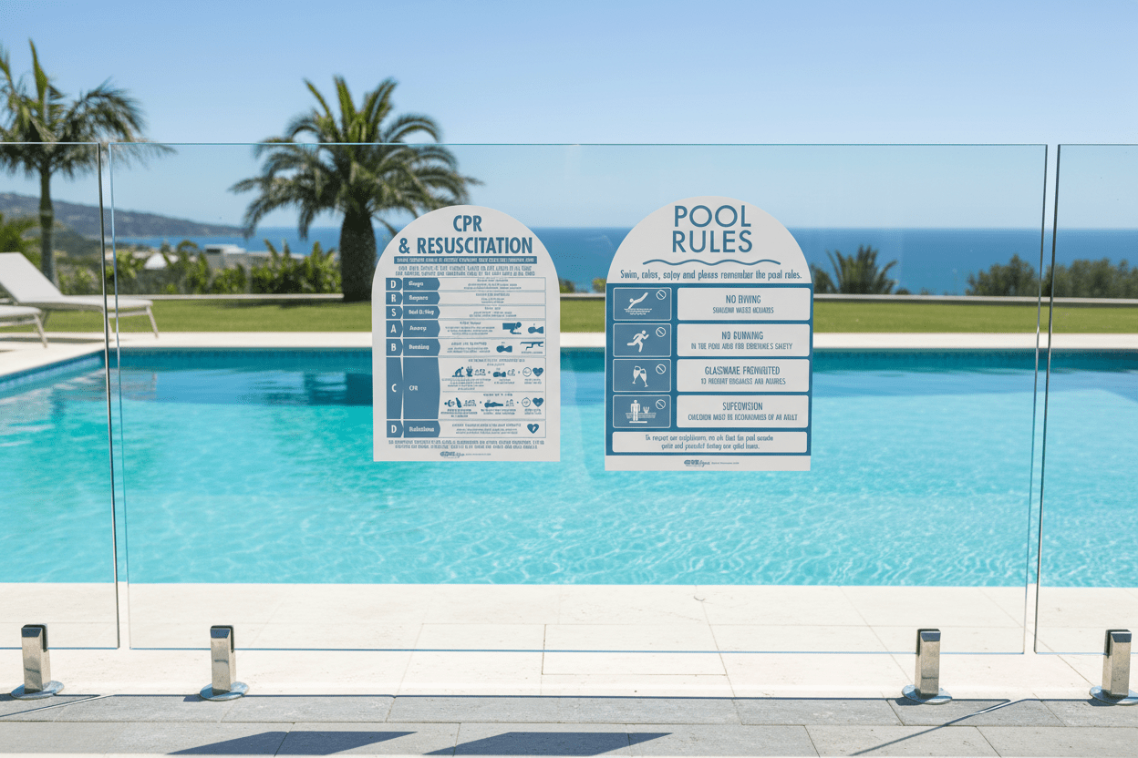 CPR Sign & Pool Rules Sign Pack Arch Ocean - New Signs