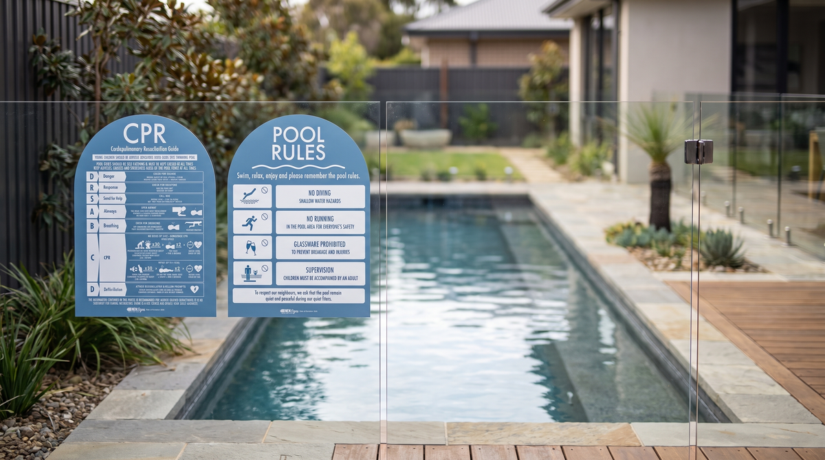 Arch Pool Signs CPR Sign & Pool Rules Sign Pack Arch Ocean Background – New Signs