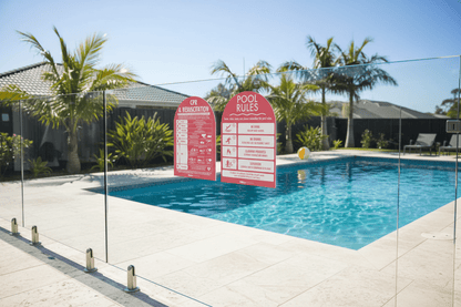 CPR Sign & Pool Rules Sign Pack Arch Rose Background - New Signs