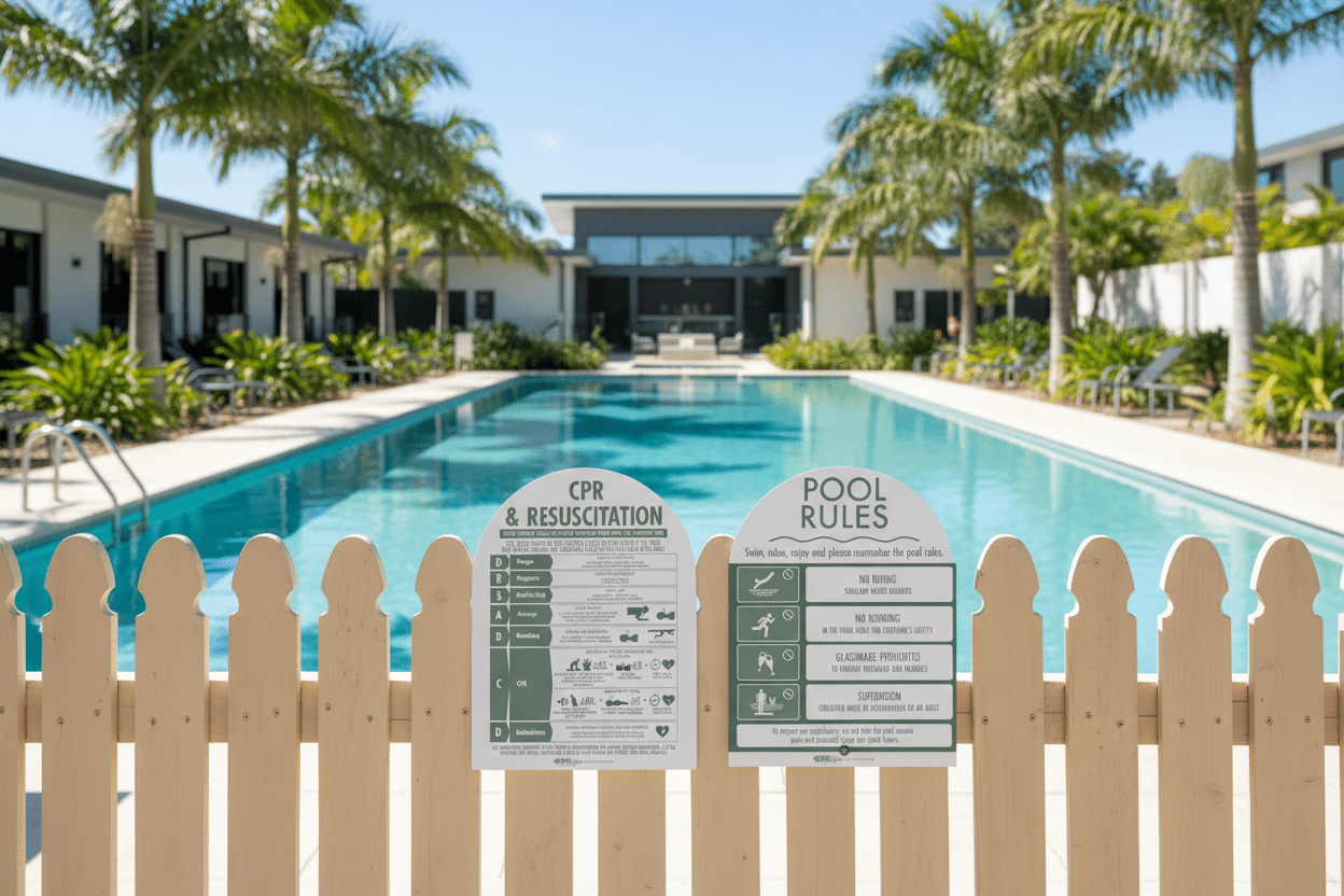 CPR Sign & Pool Rules Sign Pack Arch Sage - New Signs