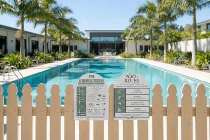 CPR Sign & Pool Rules Sign Pack Arch Sage - New Signs