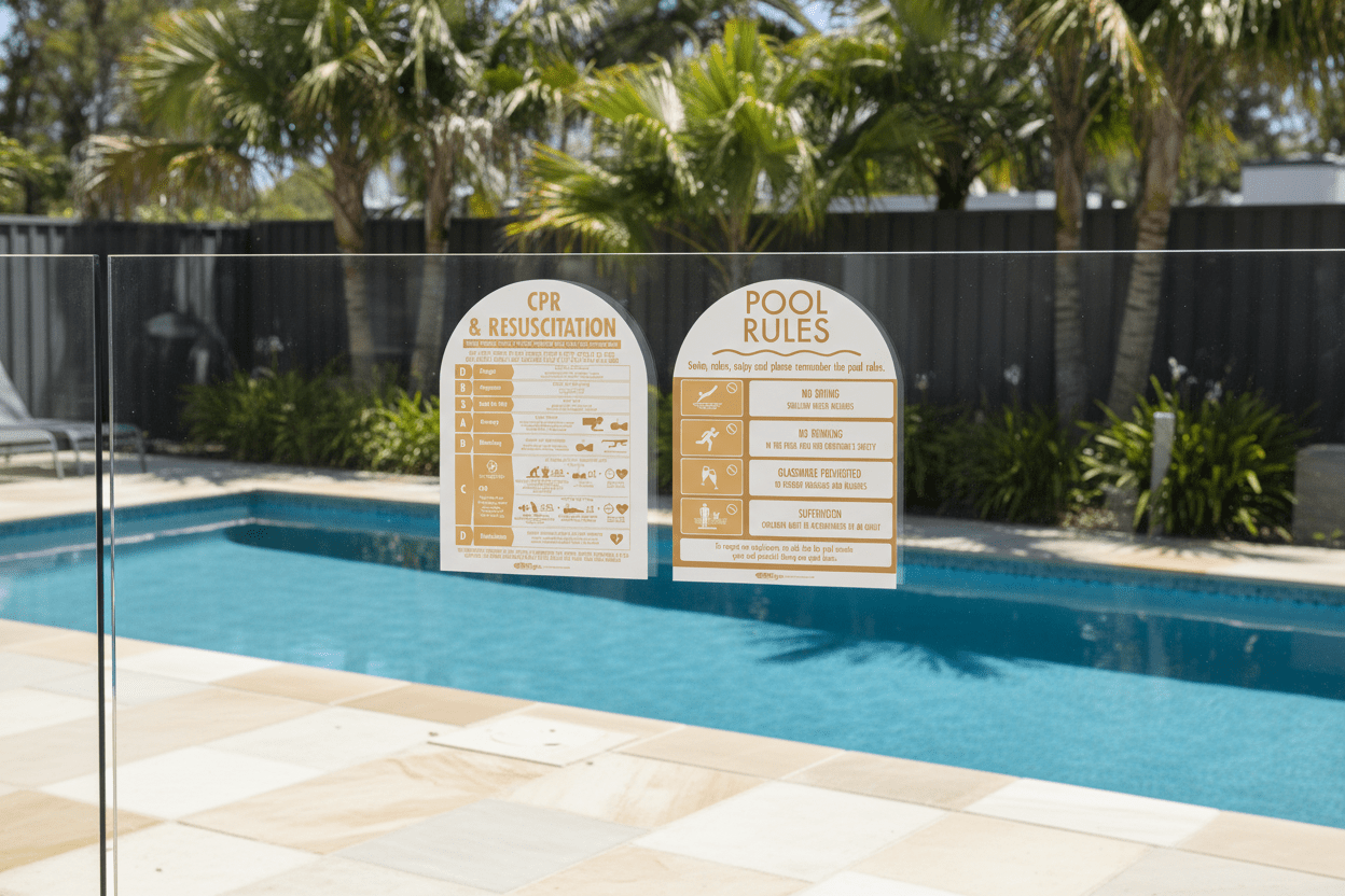 CPR Sign & Pool Rules Sign Pack Arch Sand - New Signs