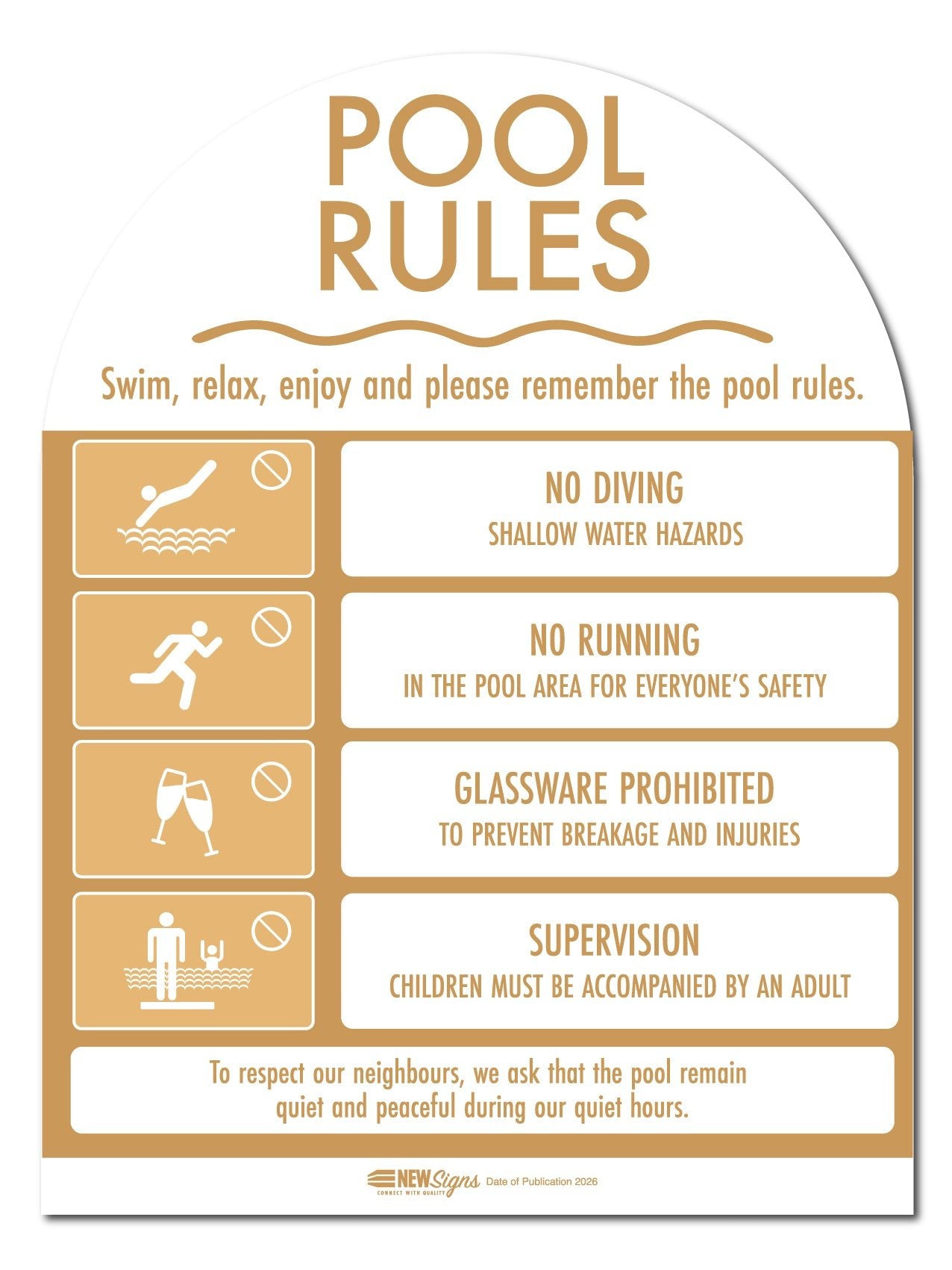 CPR Sign & Pool Rules Sign Pack Arch Sand - New Signs
