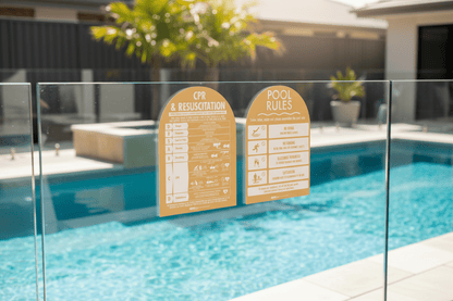 CPR Sign & Pool Rules Sign Pack Arch Sand Background - New Signs