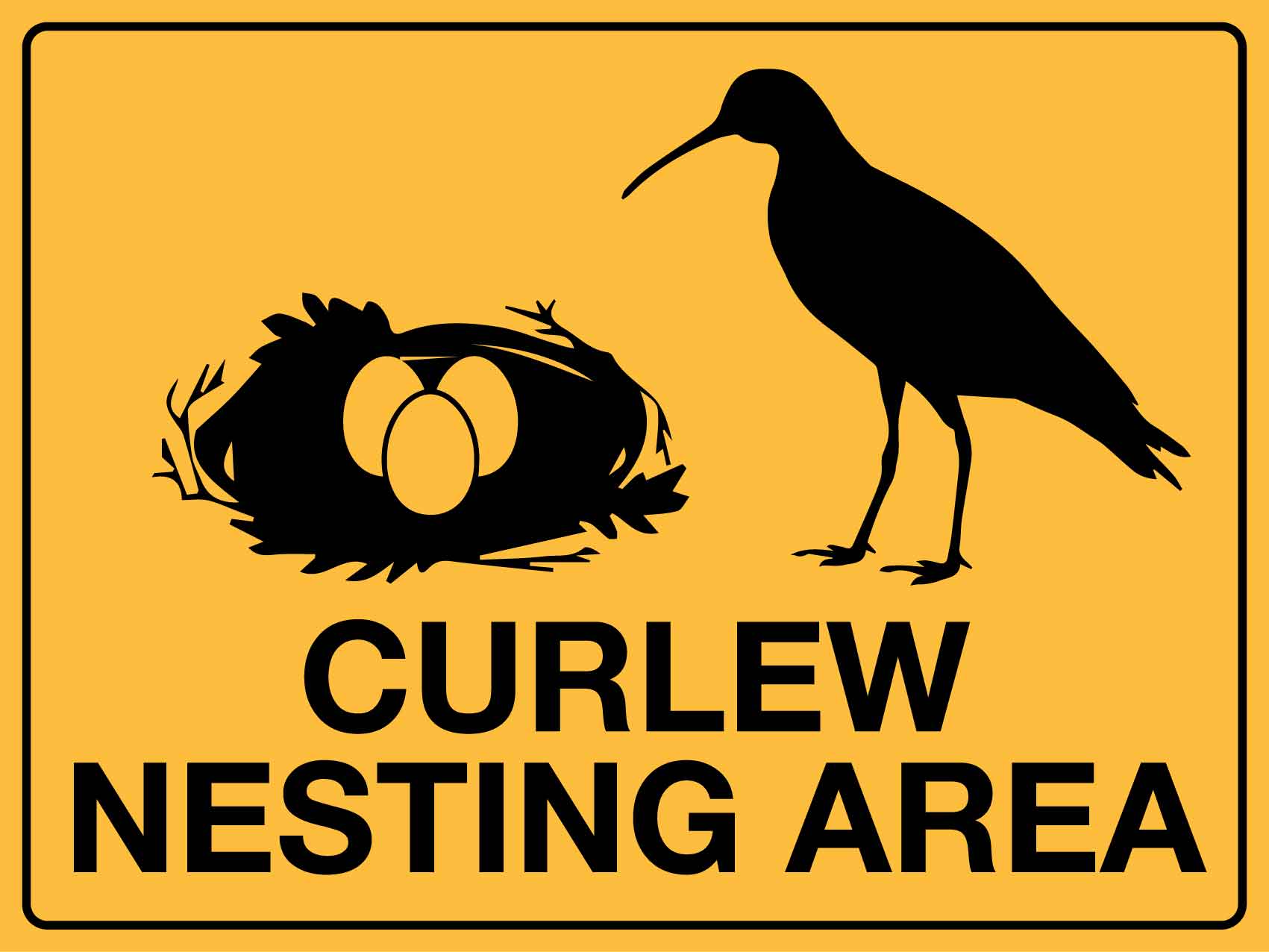 Curlew Nesting Area Sign - New Signs