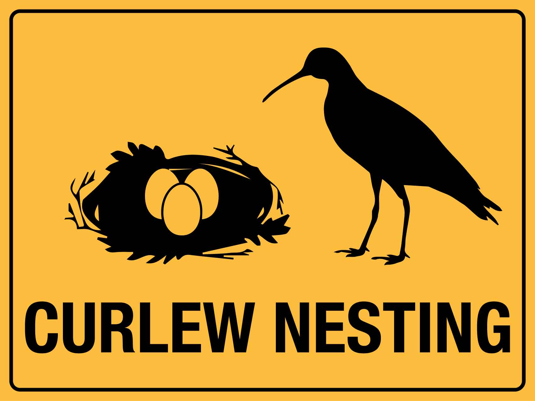 Curlew Nesting Sign - New Signs