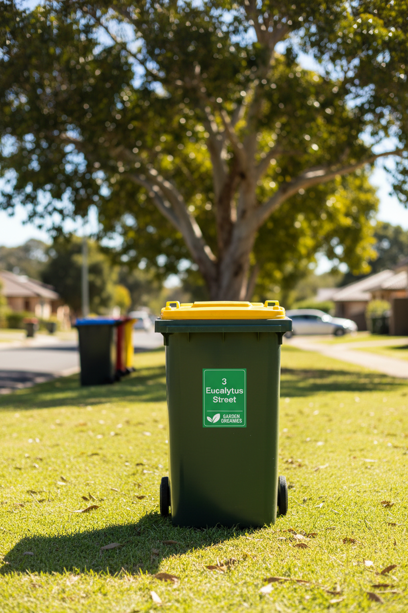 Custom Address & Garden Organics Wheelie Bin Stickers - New Signs