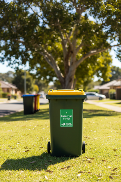 Custom Address & Garden Organics Wheelie Bin Stickers - New Signs