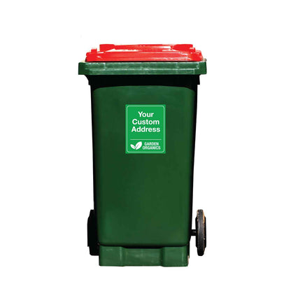 Custom Address & Garden Organics Wheelie Bin Stickers - New Signs