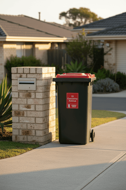 Custom Address & General Waste Wheelie Bin Stickers - New Signs