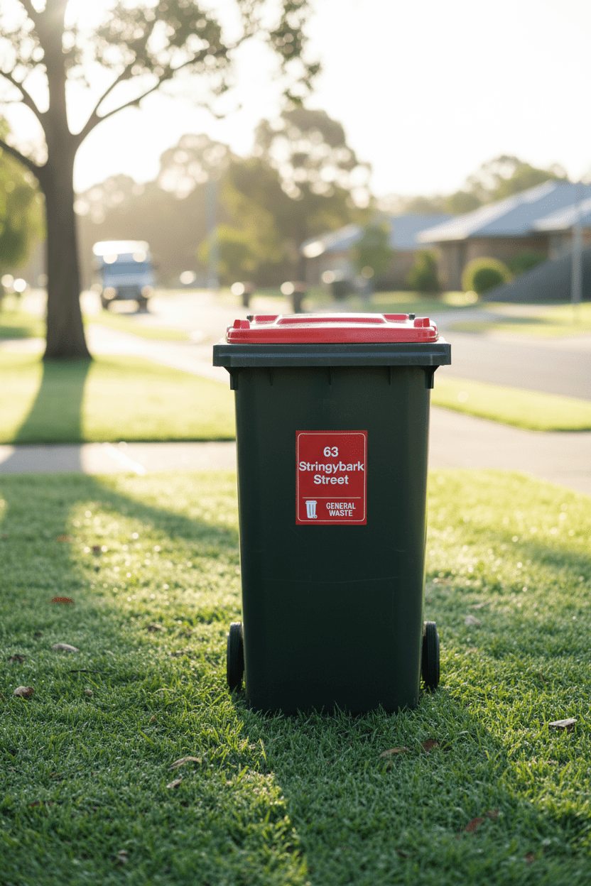 Custom Address & General Waste Wheelie Bin Stickers - New Signs