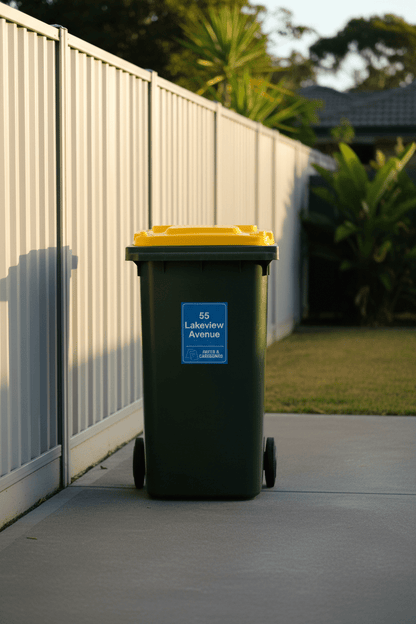 Custom Address & Paper & Cardboard Wheelie Bin Stickers - New Signs