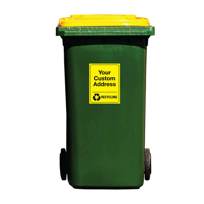 Custom Address & Recycling Wheelie Bin Stickers - New Signs