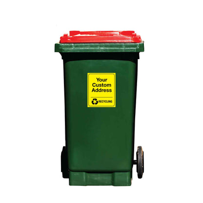 Custom Address & Recycling Wheelie Bin Stickers - New Signs