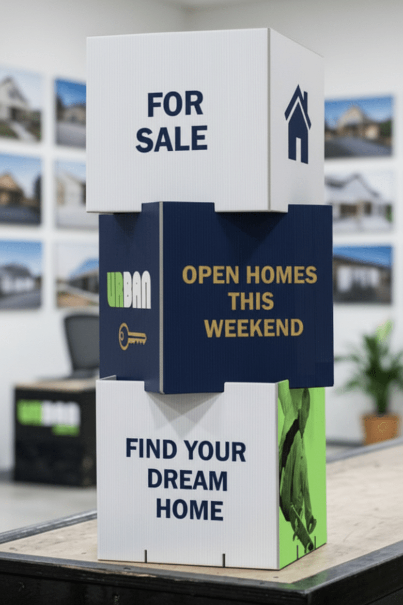 Custom Stackable Corflute Cubes - New Signs