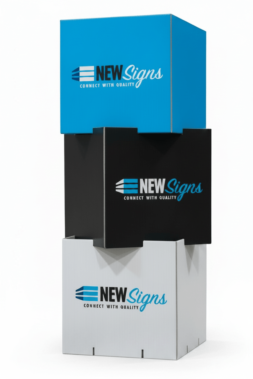 Custom Stackable Corflute Cubes - New Signs