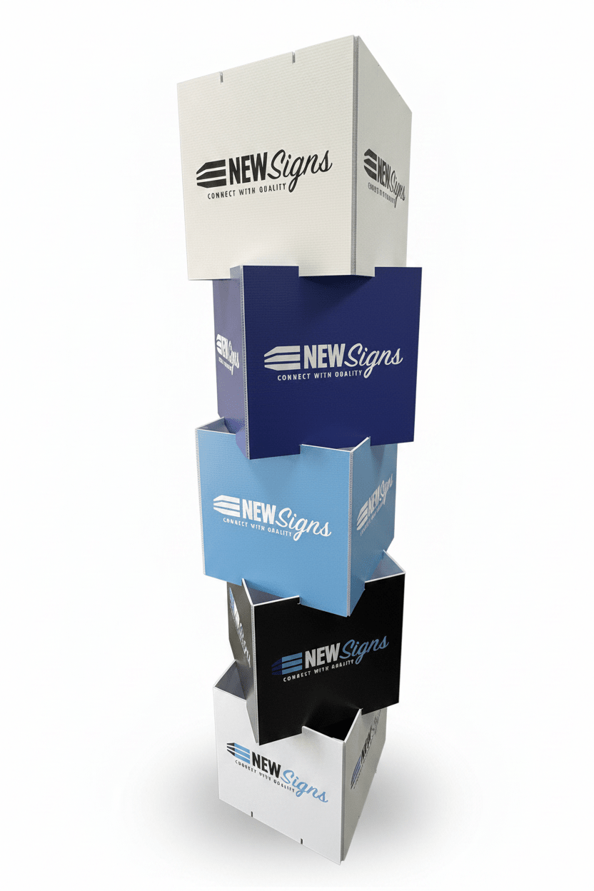 Custom Stackable Corflute Cubes - New Signs