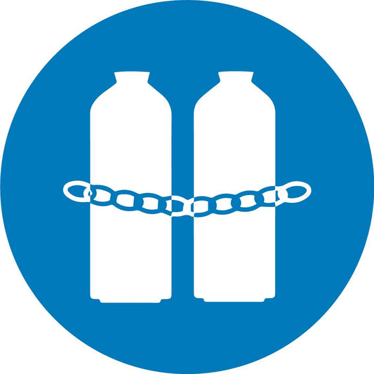 Cylinders Must Be Chained Decal - New Signs