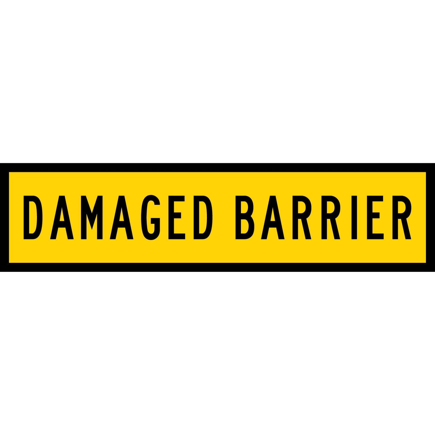 Damaged Barrier Long Skinny Multi Message Traffic Sign - New Signs