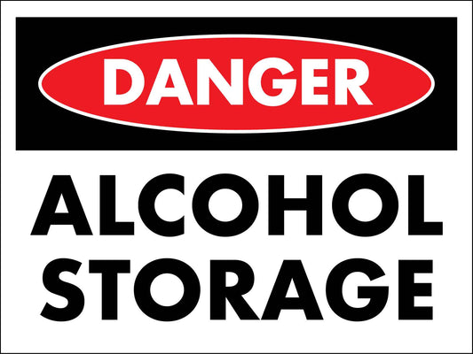 Danger Alcohol Storage Sign - New Signs