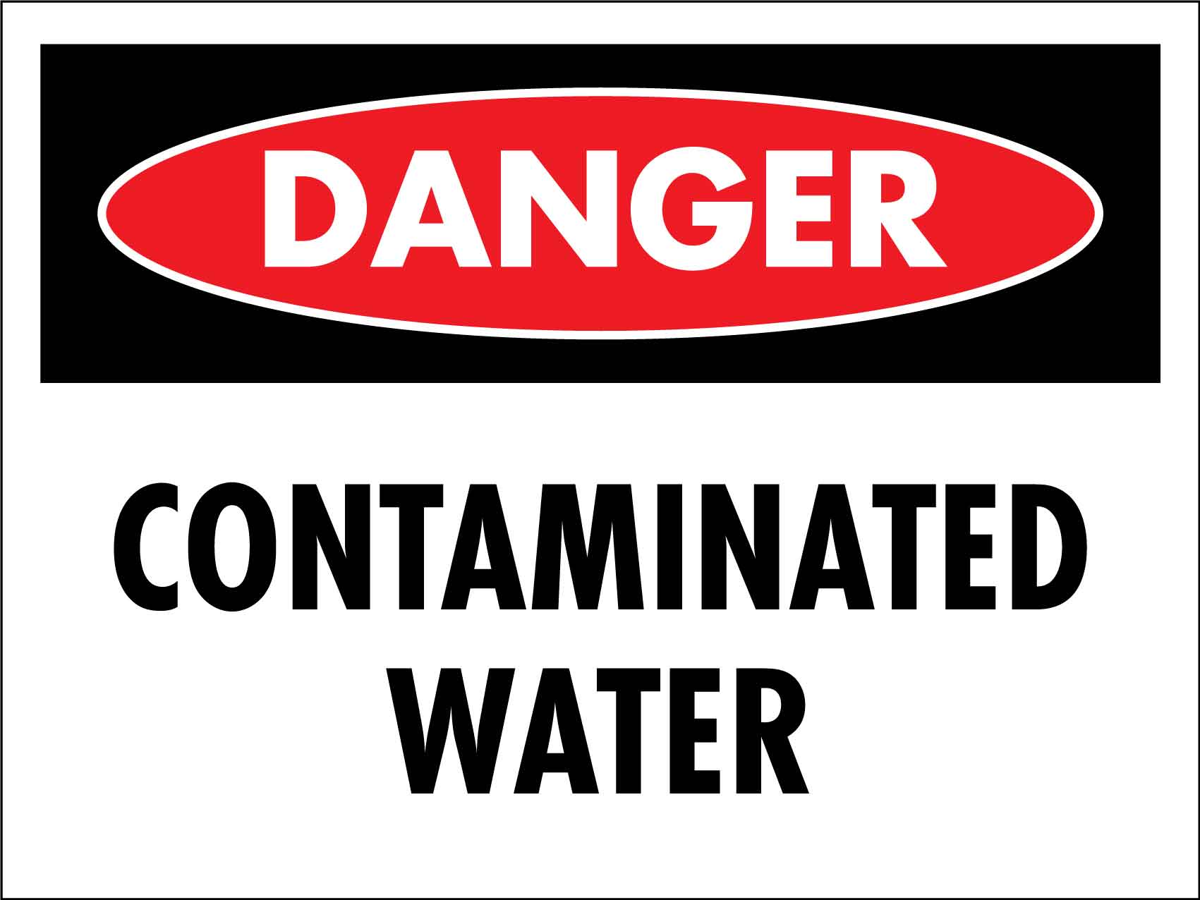 Danger Contaminated Water Sign - New Signs