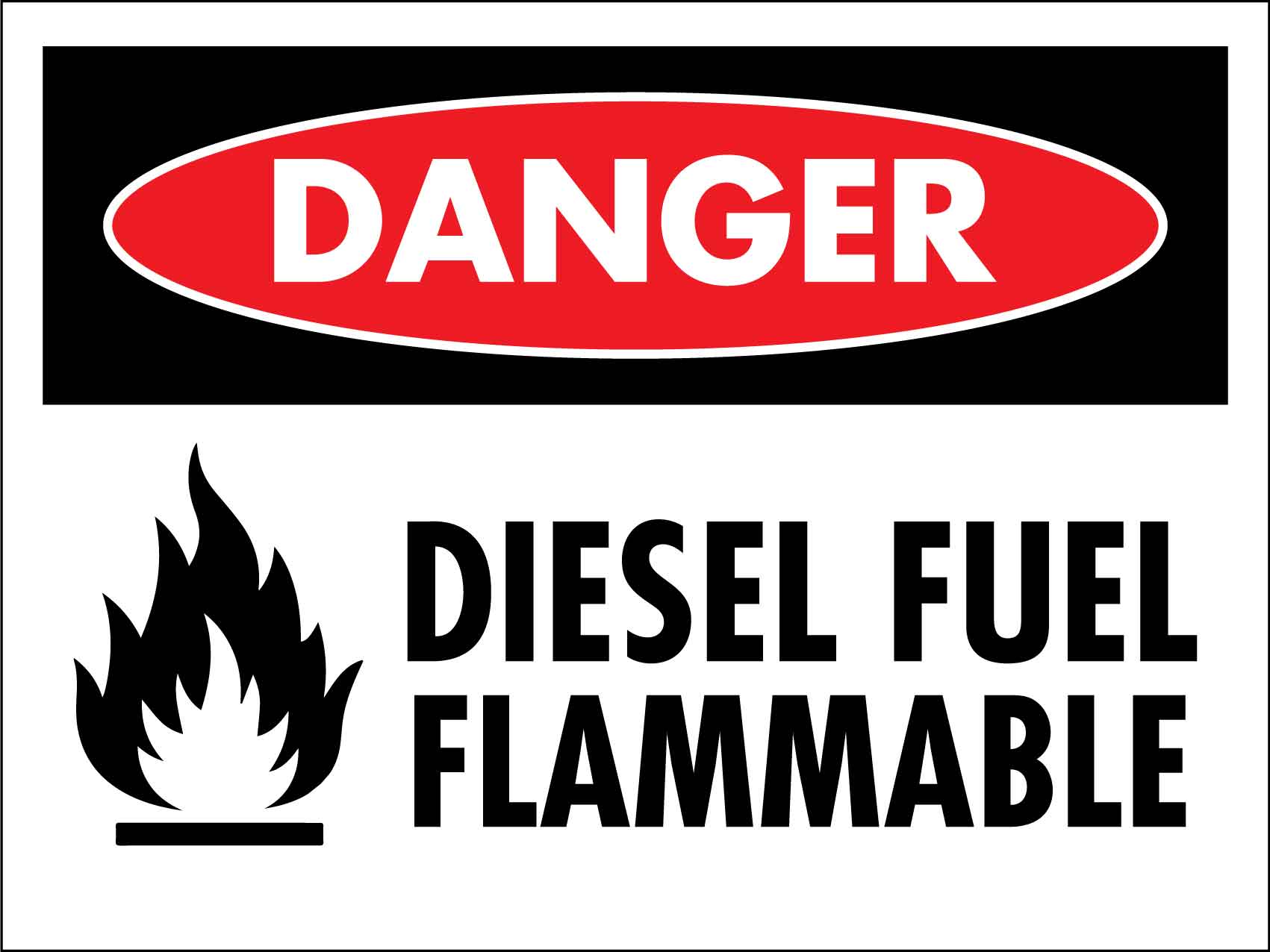 Danger Diesel Fuel Flammable Sign - New Signs