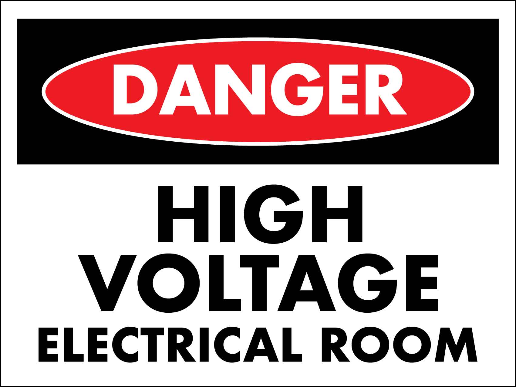 Danger High Voltage Electrical Room Sign - New Signs