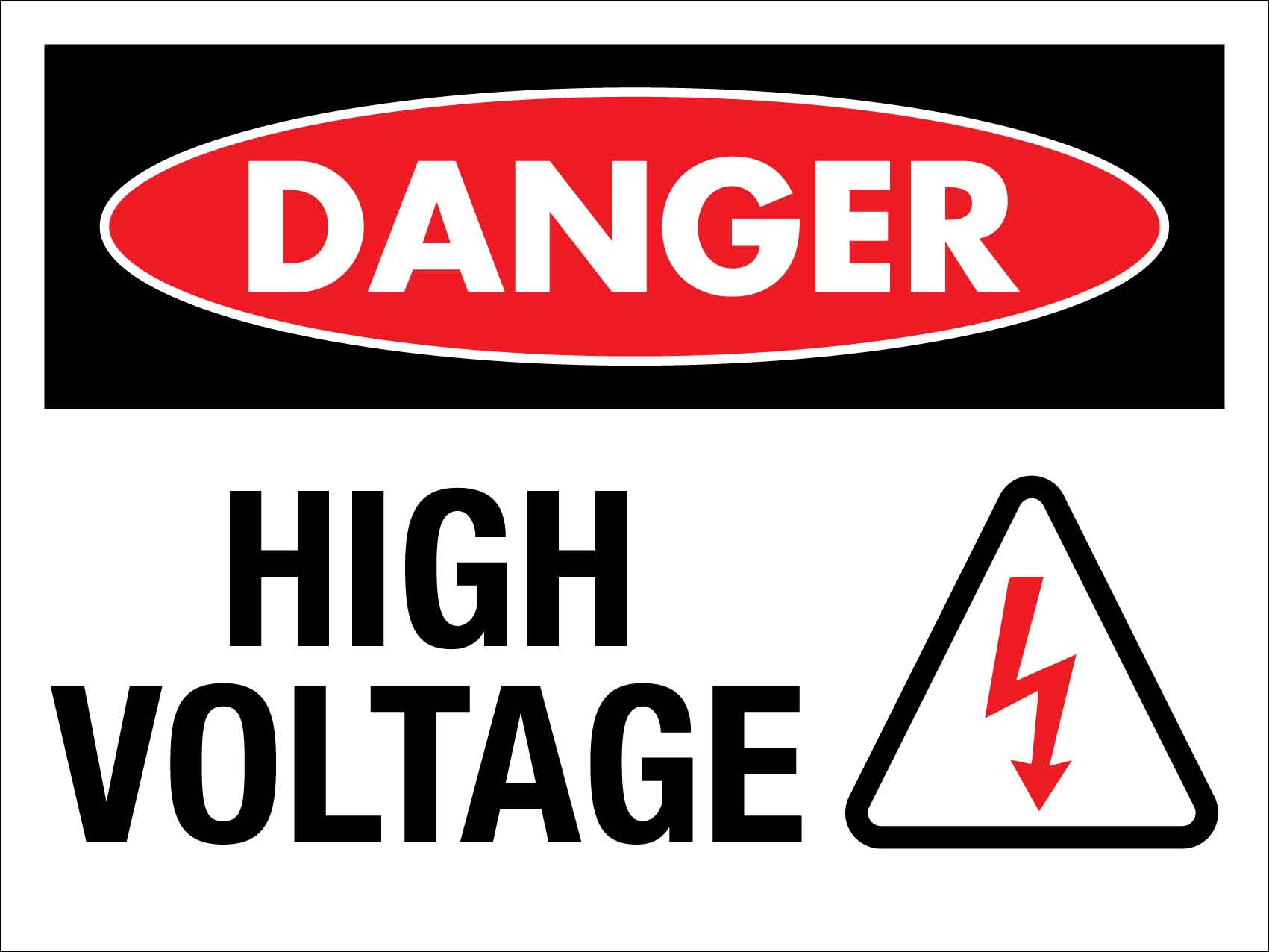 Danger High Voltage Symbol Sign - New Signs