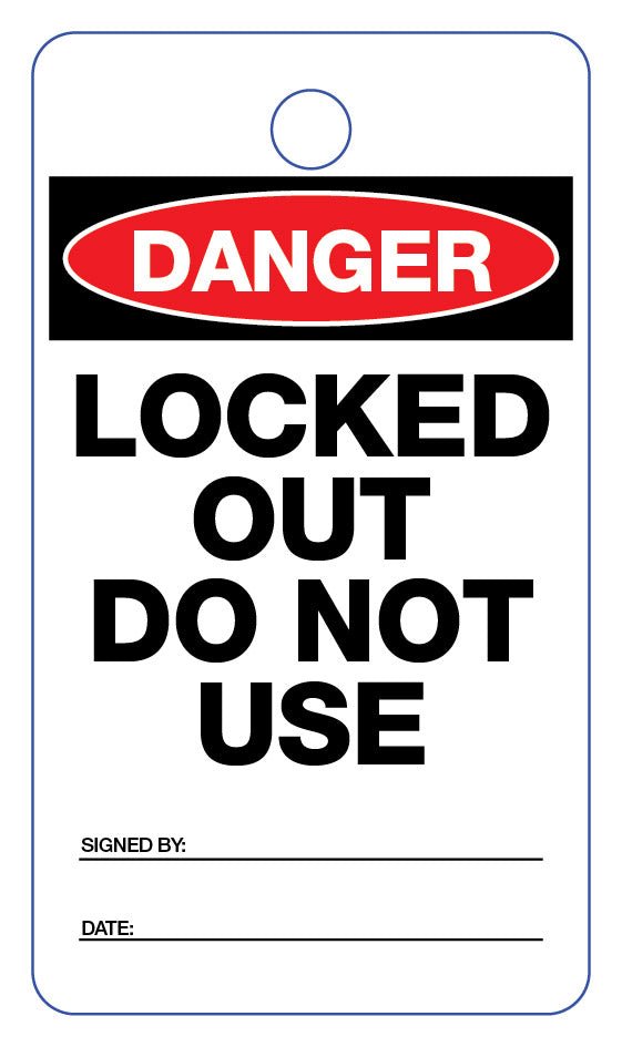 Danger Locked Out Do Not Use Lock Out Tag - New Signs