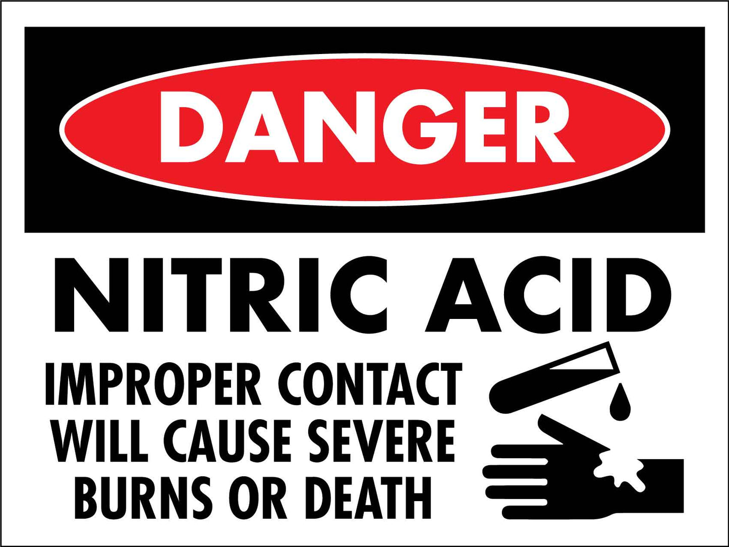Danger Nitric Acid Sign - New Signs