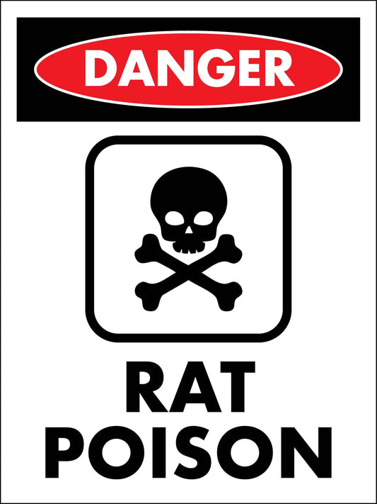 Danger Rat Poison Sign - New Signs