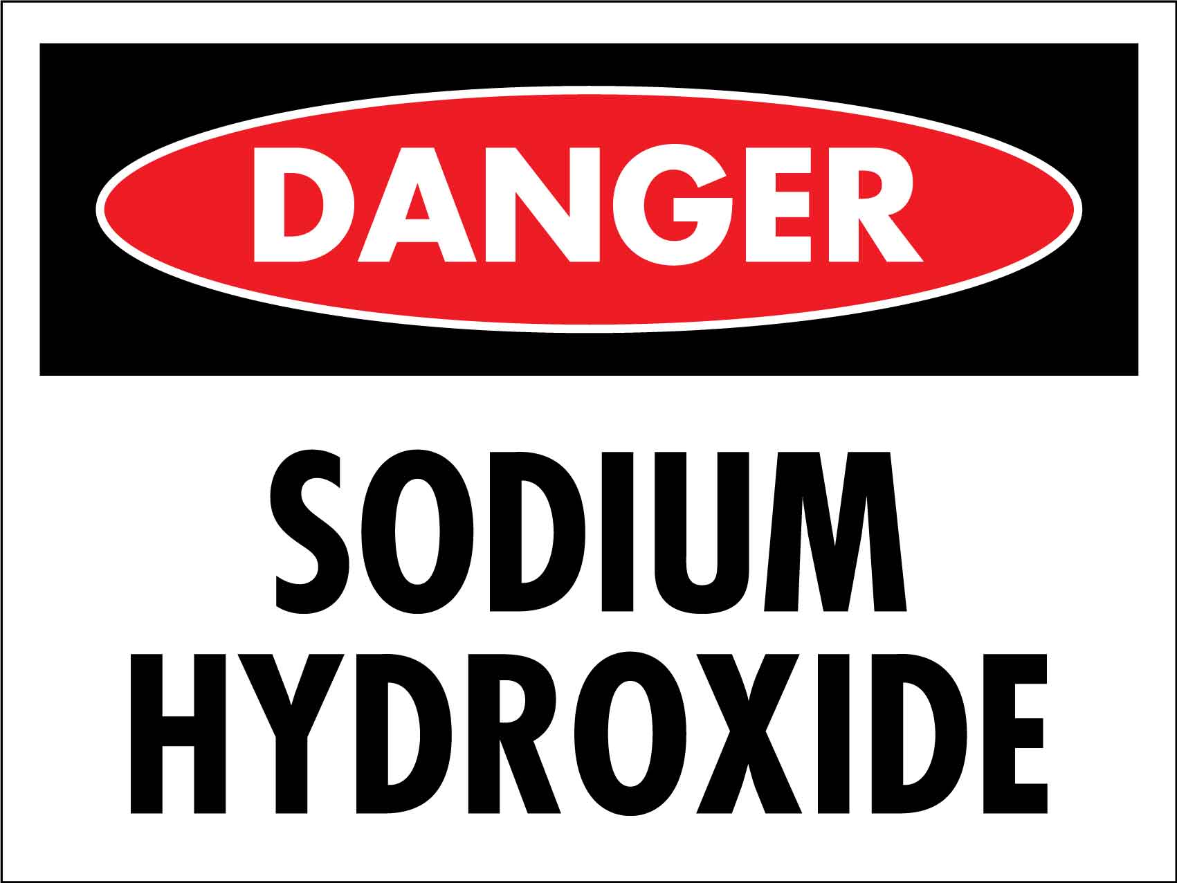 Danger Sodium Hydroxide Sign - New Signs