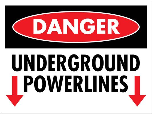 Danger Underground Powerlines Sign - New Signs