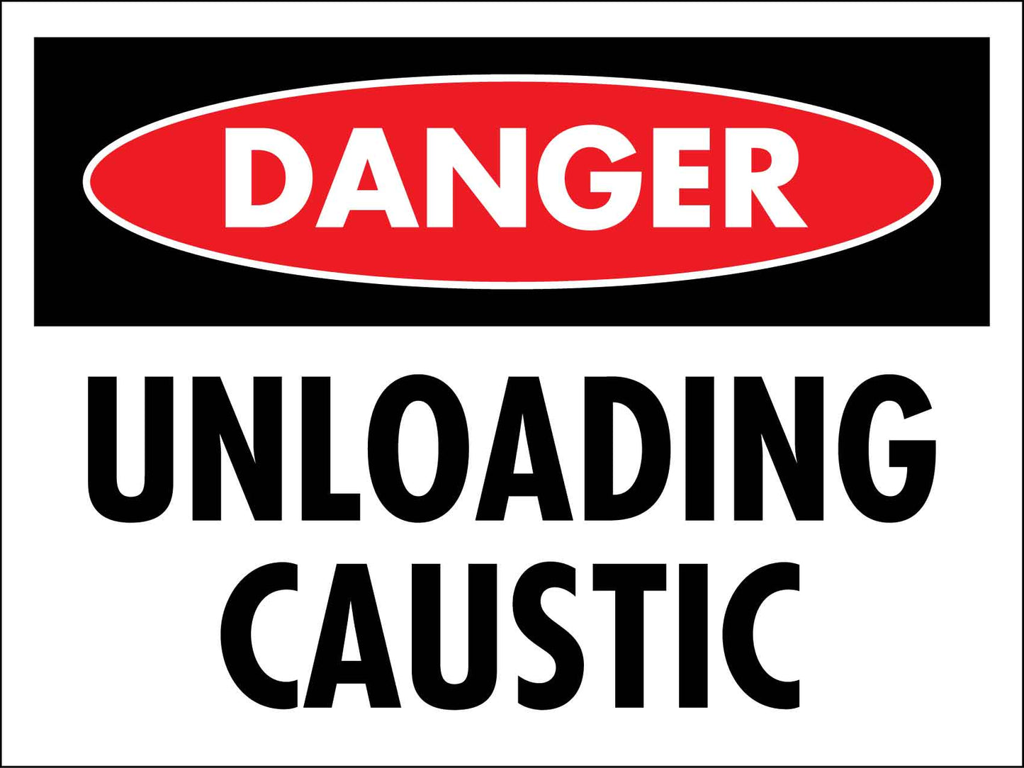 Danger Unloading Caustic Sign - New Signs