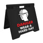 Danger Wear A Hard Hat - Evarite A - Frame Sign - New Signs