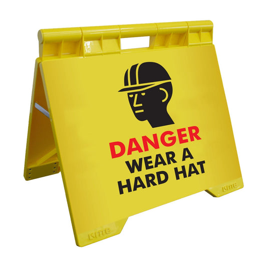 Danger Wear A Hard Hat - Evarite A - Frame Sign - New Signs