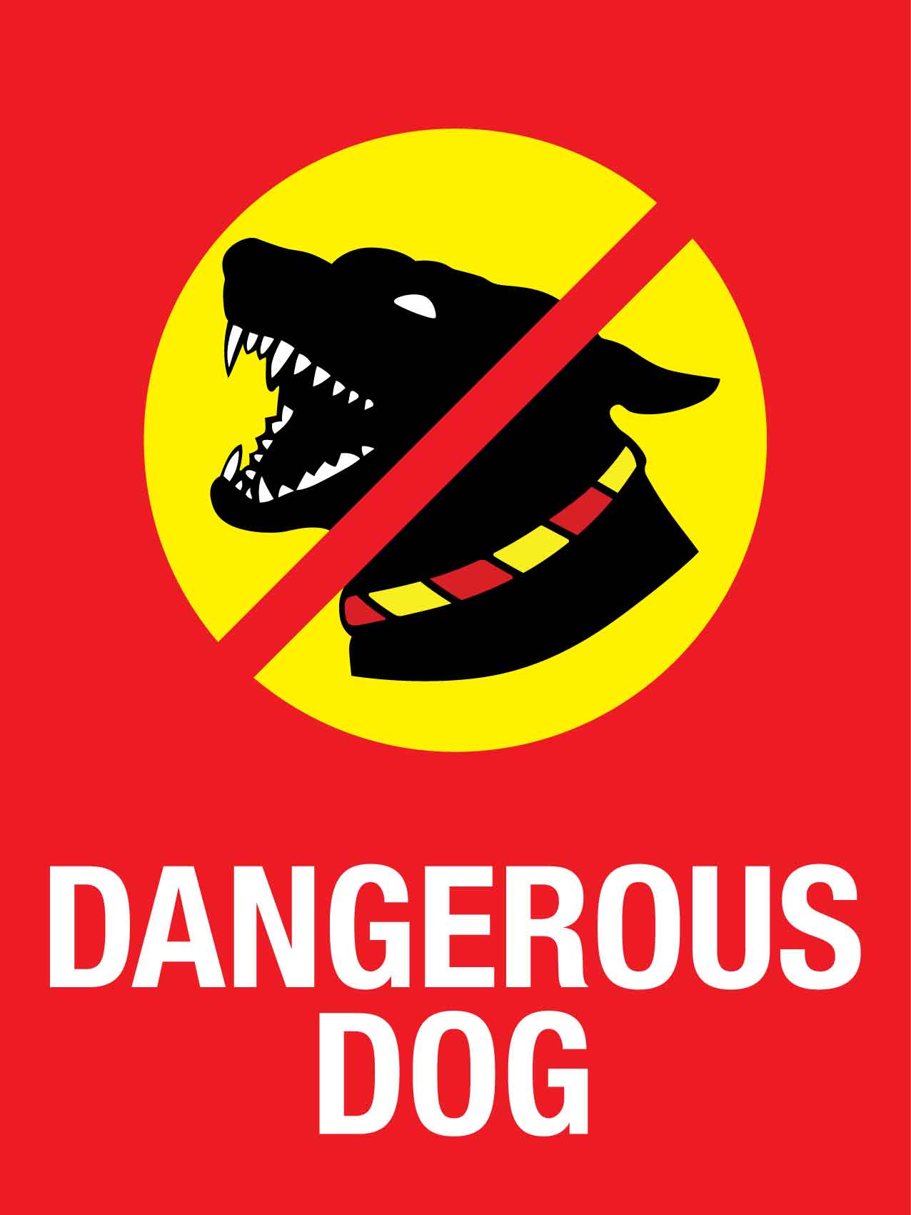 Dangerous Dog Red Sign - New Signs