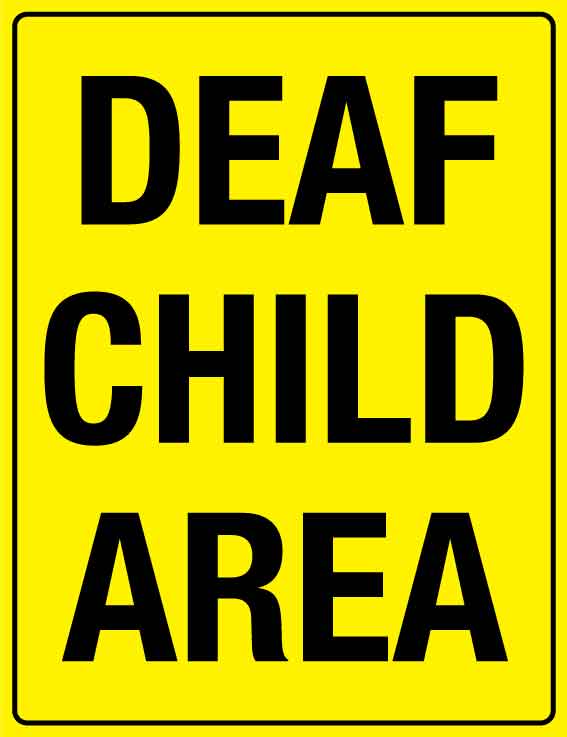 Deaf Child Area Wheelie Bin Stickers - New Signs