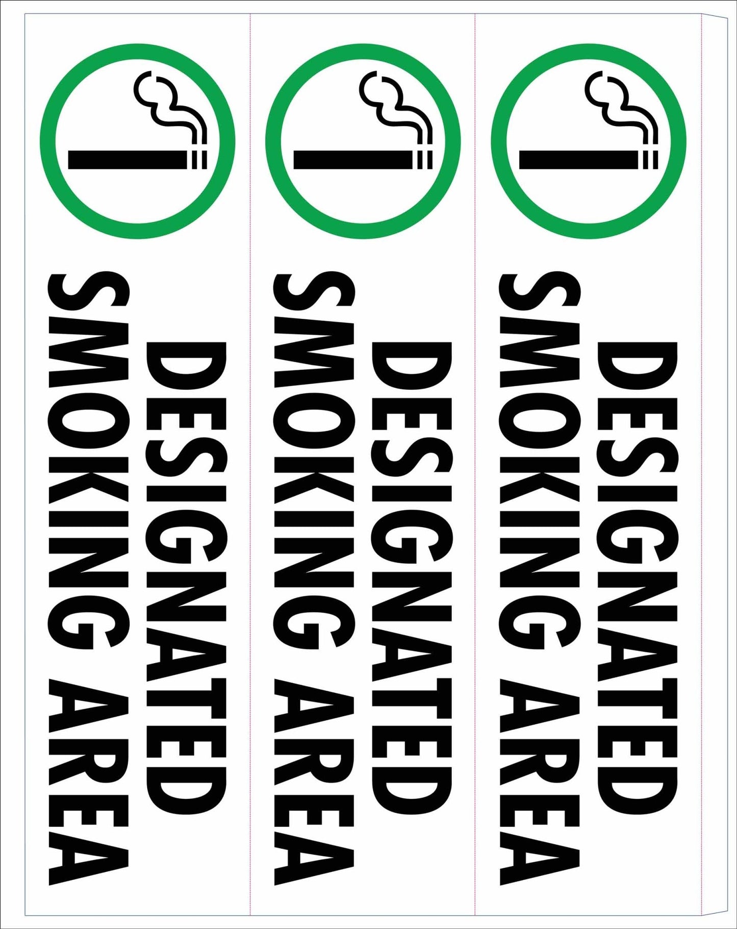 Designated Smoking Area - Corflute Bollard Cover - New Signs