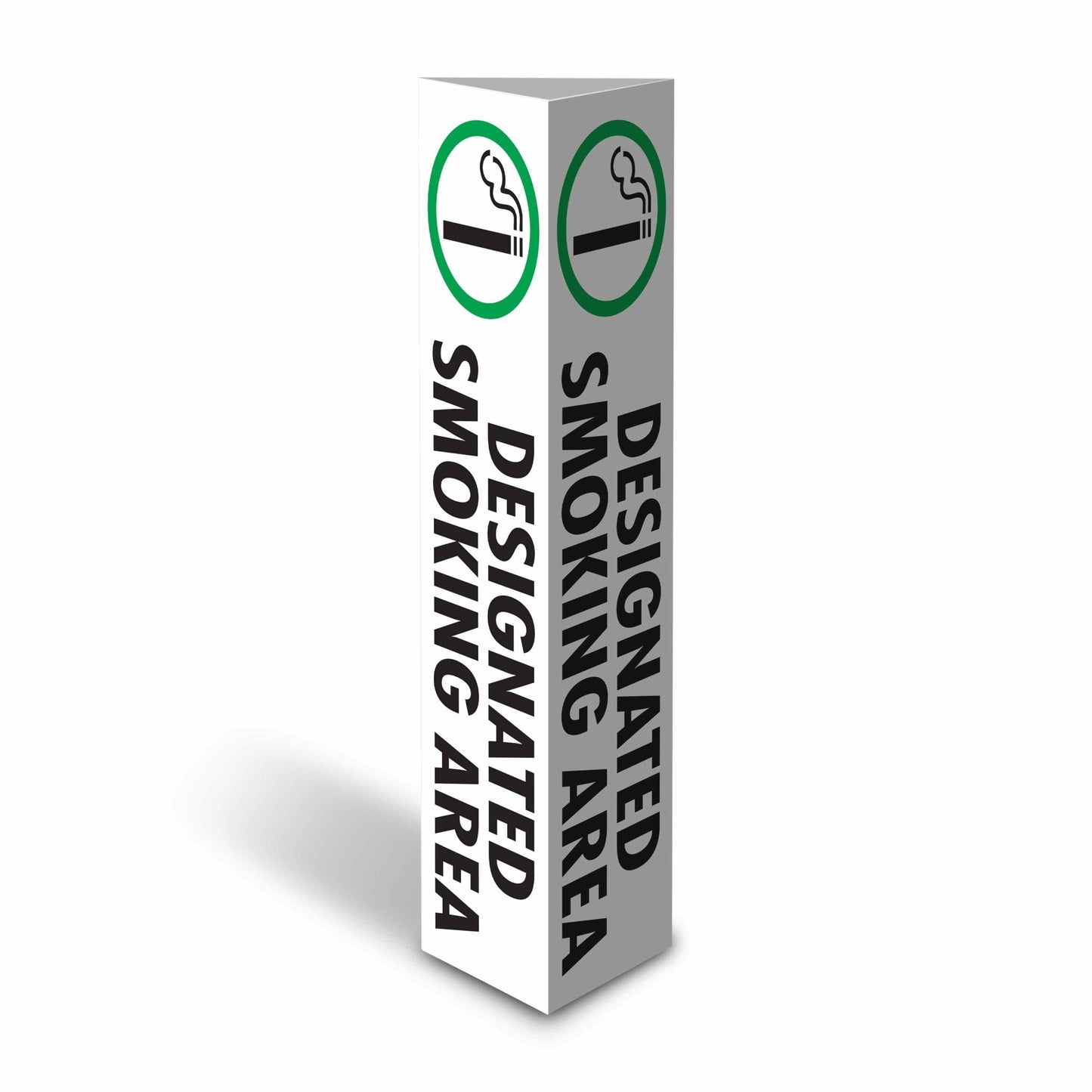 Designated Smoking Area - Corflute Bollard Cover - New Signs