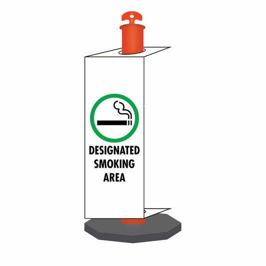 Designated Smoking Area - Corflute Bollard Traffic Signs - New Signs