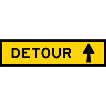 Detour (Arrow Up) Long Skinny Multi Message Traffic Sign - New Signs