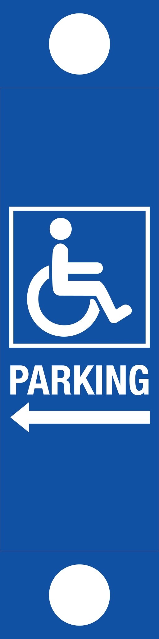 Disabled Parking Blue Left Arrow - Corflute Bollard Traffic Signs - New Signs