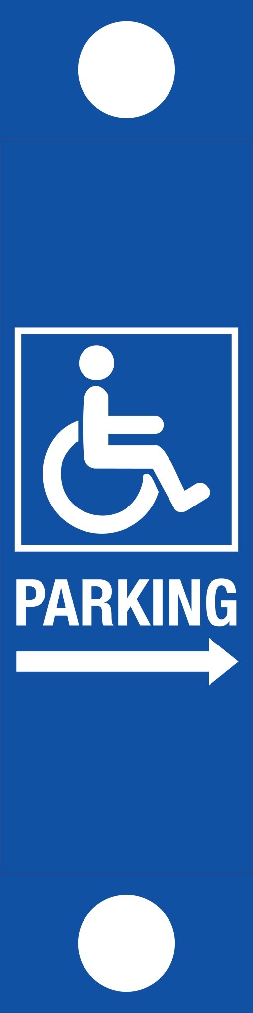 Disabled Parking Blue Right Arrow - Corflute Bollard Traffic Signs - New Signs