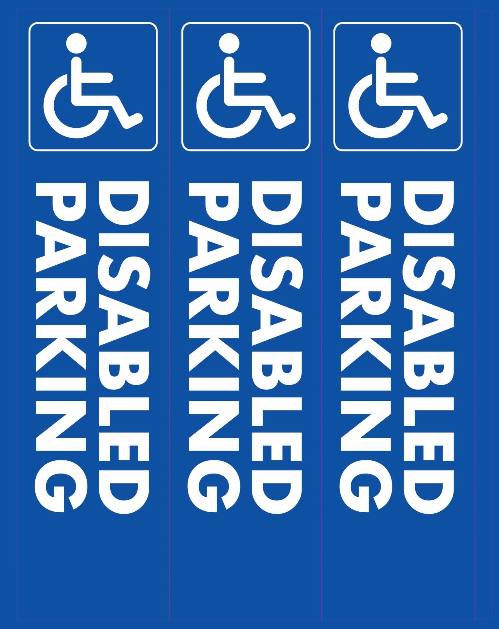 Disabled Parking - Corflute Bollard Cover - New Signs